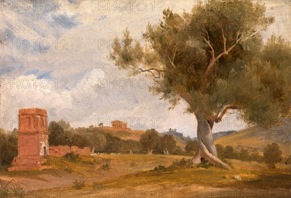 A View at Girgenti in Sicily with the Temple of Concord and Juno, Italy, Charles Lock Eastlake, 1793-1865, British