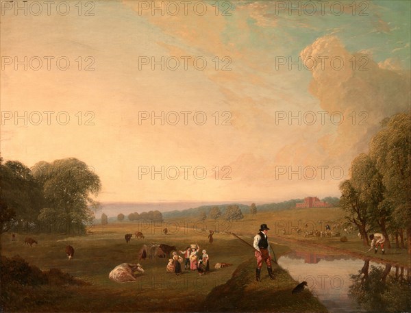 A View of Theobald's Park, Hertfordshire, John James Chalon, 1778-1854, French