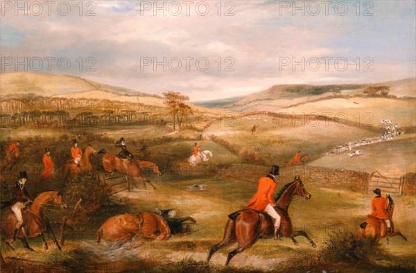 The Berkeley Hunt, 1842: The Chase Signed and dated, abraded, lower center: "F. C. Turner | 1842", Francis Calcraft Turner, active 1782-1846, British
