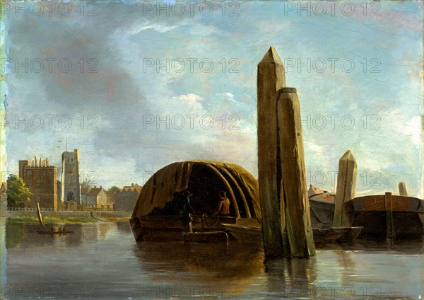 A View of Lambeth, London, unknown artist, 18th century, British