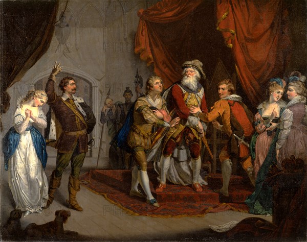 Cordelia Championed by the Earl of Kent, from Shakespeare's "King Lear," I, i Cordelia championed by the Earl of Kent, unknown artist, 18th century, British