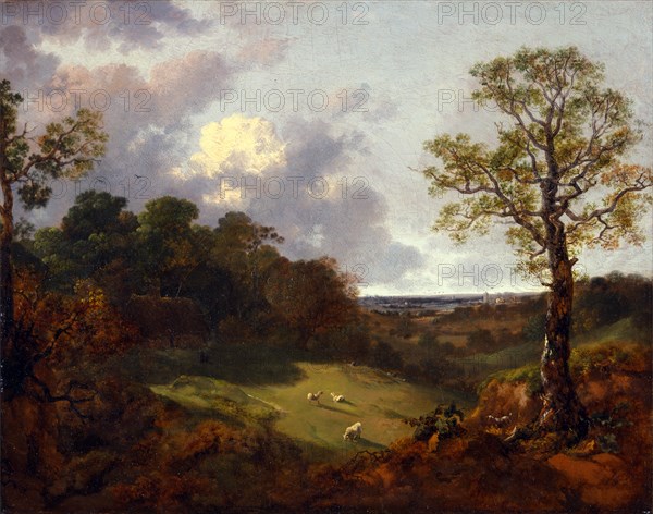 Wooded Landscape with a Cottage and Shepherd Landscape with Shepherd Wooded Landscape with a Cottage, Sheep and a Reclining Shepherd, Thomas Gainsborough, 1727-1788, British