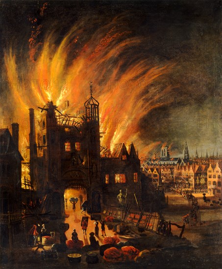 The Great Fire of London, with Ludgate and Old St. Paul's The Great Fire of London, with Ludgate and Old Saint Paul's, unknown artist, 17th century, British