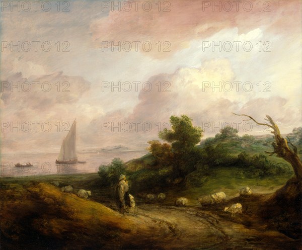 Coastal Landscape with a Shepherd and His Flock, Thomas Gainsborough, 1727-1788, British