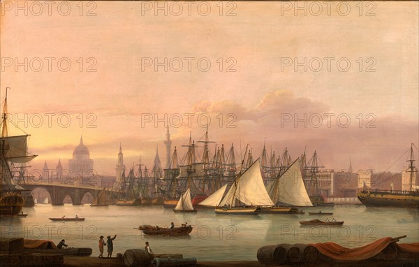 The Port of London Signed and dated in black paint, lower left: "Luny | 1798.", Thomas Luny, 1759-1837, British