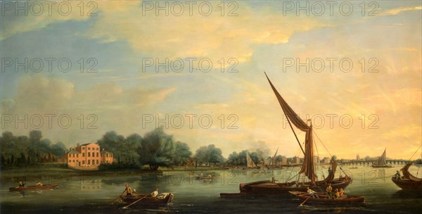 The Thames at Chelsea Signed and dated, lower right: "Tho. Whitcomb [?] | 1784", Thomas Whitcombe, 1763-after 1824, British