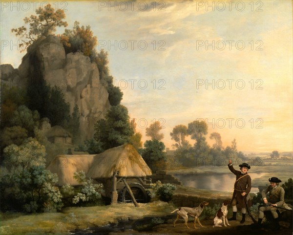 Two Gentlemen Going a Shooting, with a View of Creswell Crags, Taken on the Spot, George Stubbs, 1724-1806, British