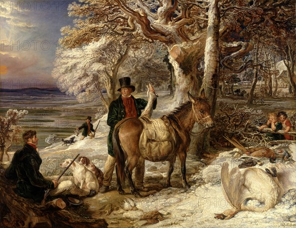 The Day's Sport Winter Landscape with Sportsmen returning from Shooting Signed and dated, lower right: "JWARD R.A. 1826", James Ward, 1769-1859, British
