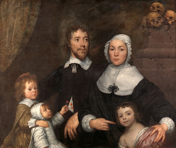 Portrait of a Family, Probably that of Richard Streatfeild Portrait Group, Probably of the Streatfeild Family, William Dobson, 1611-1646, British