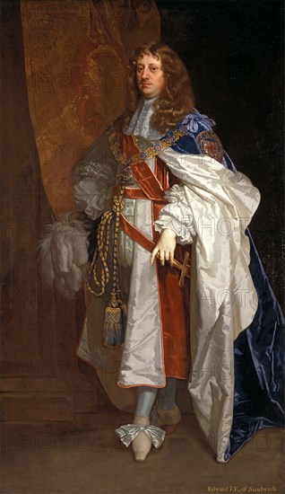 Edward Montagu, 1st Earl of Sandwich Inscribed in ocher-color paint, lower right: "Edward [?] E, of Sandwich.", Peter Lely, 1618-1680, Dutch