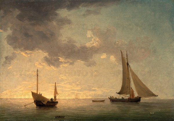 A Lugger and a Smack in Light Airs Signed, lower left: "C. B.", Charles Brooking, 1723-1759, British