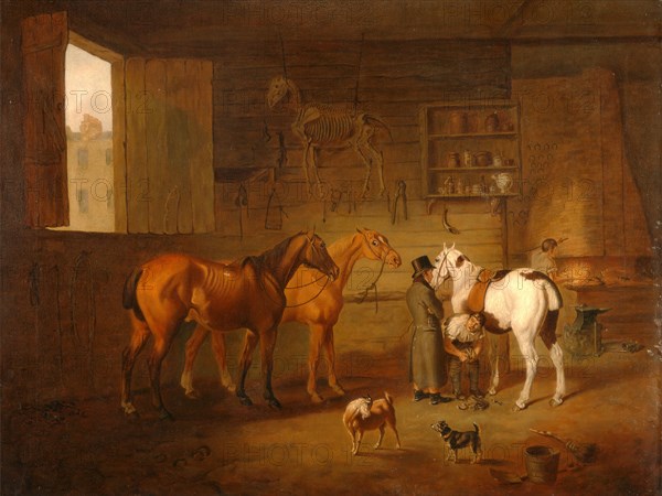 The Blacksmith's Shop The Blacksmith Shop The Farrier's Shop A Blacksmith and Farrier's Shop, Henry Bernard Chalon, 1771-1849, British