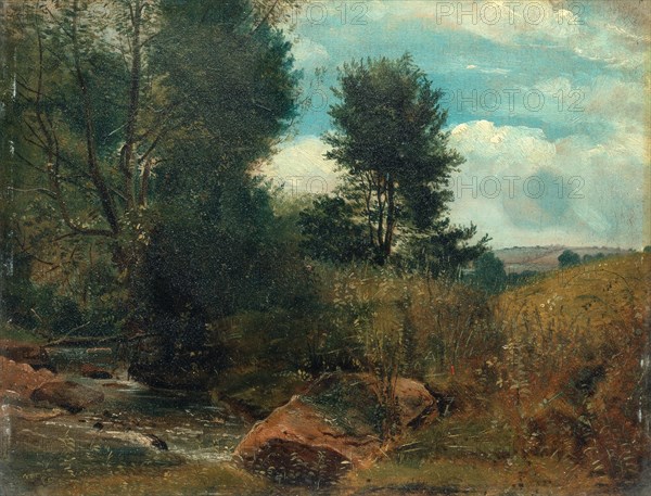 View on the River Sid, near Sidmouth On the Sid near Sidmouth Brooks, Trees and Meadows, Lionel Constable, 1828-1887, British