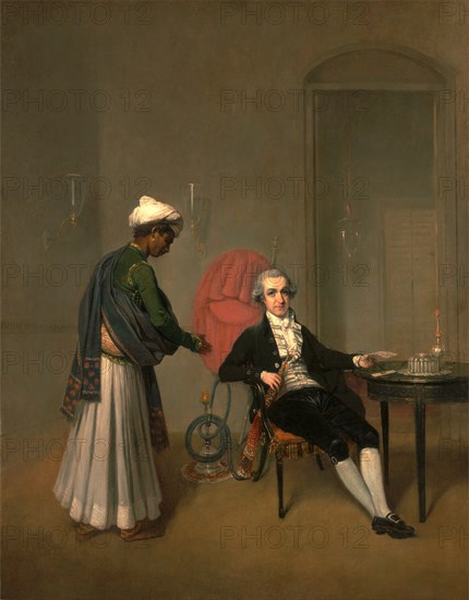 Portrait of a Gentleman, Possibly William Hickey, and an Indian Servant A Gentleman and his Indian Servant, c.1780-90, Arthur William Devis, 1762-1822, British