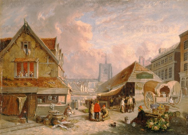 The Old Fishmarket, Norwich Signed and dated, lower right: "D. H. | 1825", David Hodgson, 1798-1864, British
