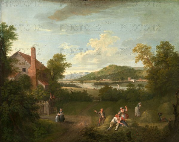 Landscape with Farmworkers, George Lambert, 1700-1765, British