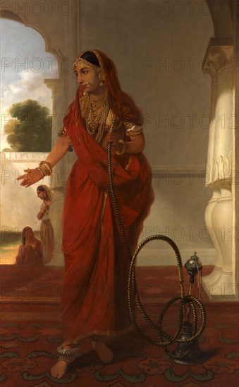 Dancing Girl An Indian Dancing Girl with a Hookah signed and dated 1772, Tilly Kettle, 1735-1786, British