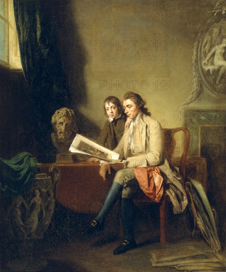 Portrait of a Man and a Boy Looking at Prints Gentleman and Boy Looking at Prints, John Hamilton Mortimer, 1740-1779, British