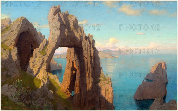 William Stanley Haseltine, Natural Arch at Capri, American, 1835-1900, 1871, oil on canvas