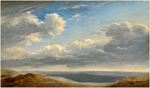 Pierre-Henri de Valenciennes, French (1750-1819), Study of Clouds over the Roman Campagna, c. 1782-1785, oil on paper on cardboard