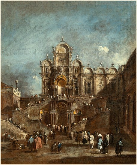 Francesco Guardi, Italian (1712-1793), Temporary Tribune in the Campo San Zanipolo, Venice, 1782 or after, oil on canvas