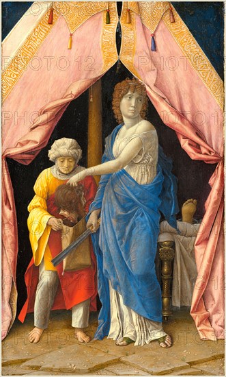Andrea Mantegna or Follower (Possibly Giulio Campagnola), Italian (c. 1431-1506), Judith with the Head of Holofernes, c. 1495-1500, tempera on panel