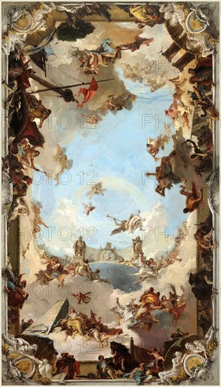 Giovanni Battista Tiepolo, Italian (1696-1770), Wealth and Benefits of the Spanish Monarchy under Charles III, 1762, oil on canvas