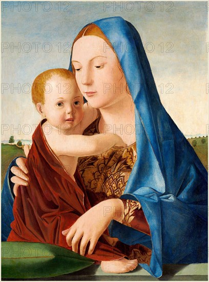 Antonello da Messina, Madonna and Child, Italian, c. 1430-1479, c. 1475, oil and tempera on panel transferred from panel