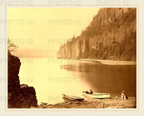 Carleton E. Watkins, Cape Horn, Columbia River, American, 1829-1916, 1867, albumen print from collodion negative mounted on paperboard