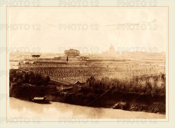 Giacomo Caneva, View of Rome, Italian, 1812-1813-1865, 1857, salted paper print from paper negative