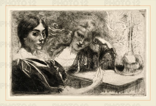 Albert Besnard, Morphine Addicts (Morphinomanes), French, 1849-1934, 1887, etching on wove paper