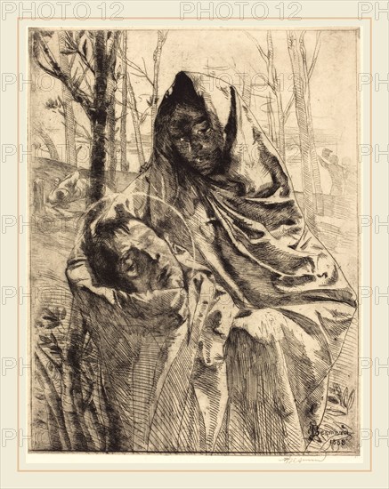 Albert Besnard, French (1849-1934), A Martyr, 1883, etching