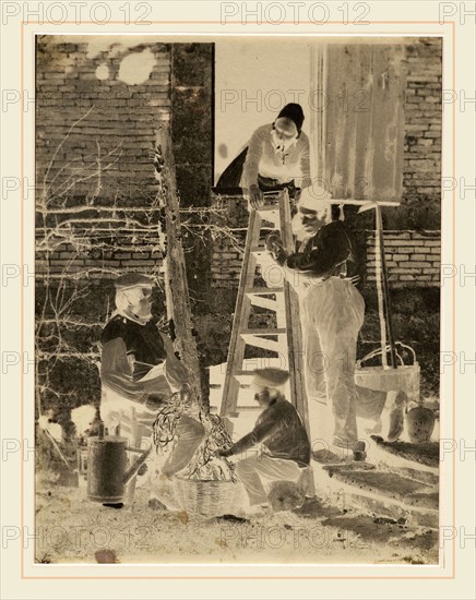 Baron Louis-Adolphe Humbert de Molard, The Bean Sorters, French, 1800-1874, c. 1857, paper negative