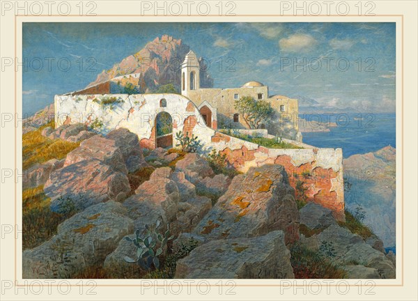 William Stanley Haseltine, Santa Maria a Cetrella, Anacapri, American, 1835-1900, c. 1892, watercolor and gouache over graphite