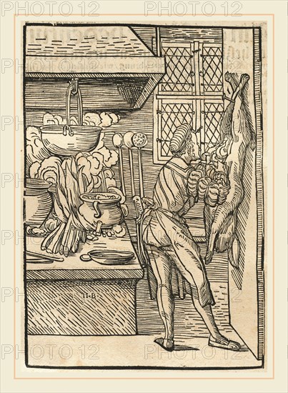 Hans Burgkmair I and Johann Geiler von Kaysersberg (author), German (1473-1531), Das buch granatapfel im latin genant Malogranatus.., 1510, bound volume with 6 woodcut illustrations and blindstamped vellum backed wooden boards