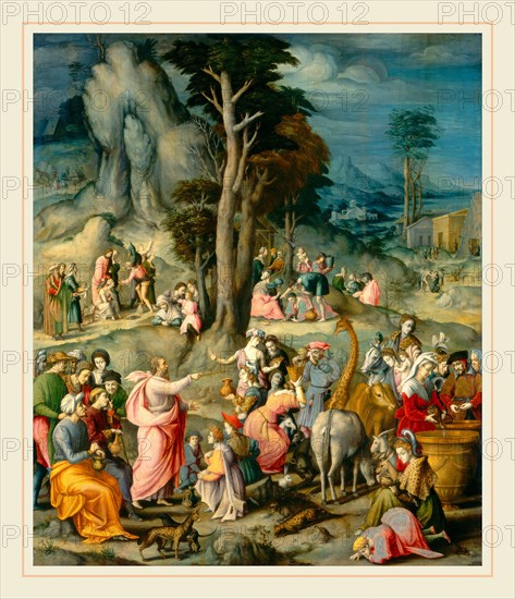 Bacchiacca, The Gathering of Manna, Italian, 1494-1557, 1540-1555, oil on panel