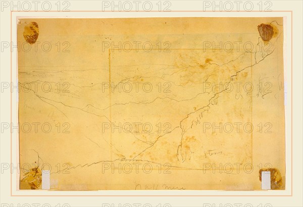 Thomas Cole, Mountain Landscape [verso], American, 1801-1848, c. 1828, graphite on wove paper