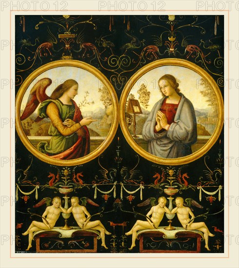 Giannicola di Paolo, Italian (c. 1460-1544), The Annunciation, 1510-1515, oil on panel