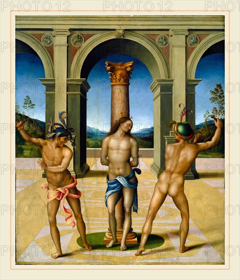 Bacchiacca, The Flagellation of Christ, Italian, 1494-1557, c. 1512-1515, oil on panel