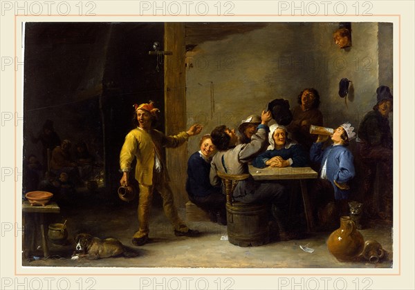 David Teniers the Younger, Peasants Celebrating Twelfth Night, Flemish, 1610-1690, 1635, oil on panel