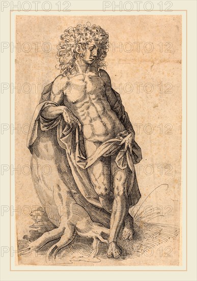 Jost Amman, Swiss (1539-1591), Apollo, c. 1580, pen and black ink on laid paper