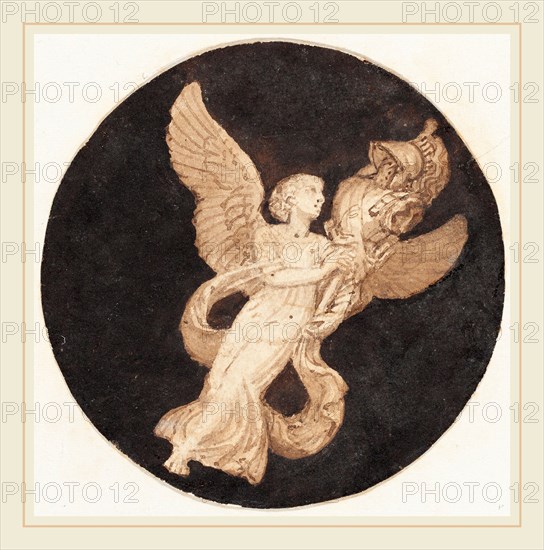 Thomas Stothard, British (1755-1834), Vignette for a Title Page: "Winged Victory", pen and brown and black inks on wove paper