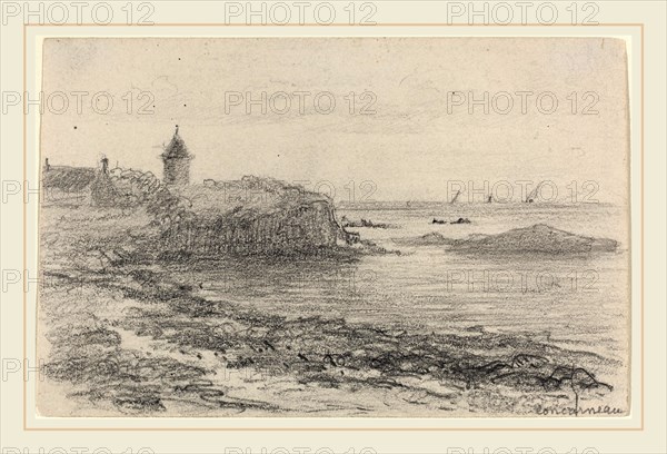 EugÃ¨ne Boudin, French (1824-1898), The Coast at Concarneau, graphite on wove paper