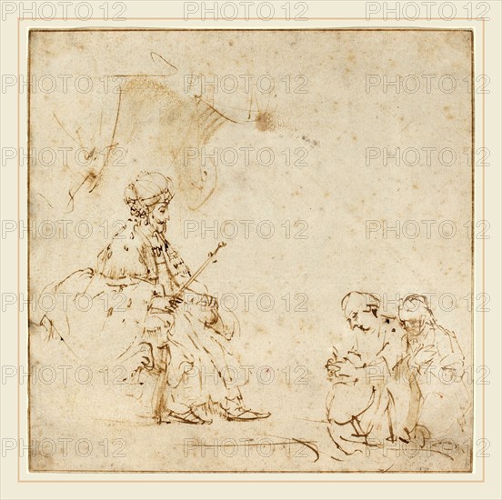 Rembrandt van Rijn, Dutch (1606-1669), Esther before Ahasuerus, 1655-1660, pen and brown ink with brown wash on laid paper