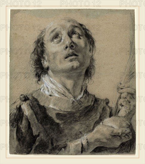 Giovanni Battista Piazzetta (1683-1754), Saint Stephen, late 1730s, black and white chalks on (faded) blue laid paper