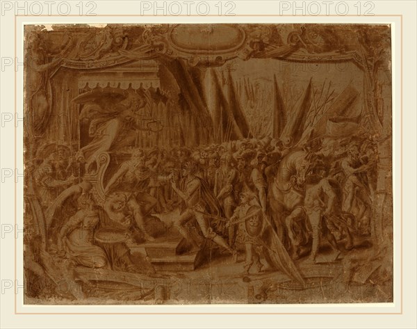 Italian 16th Century, Historical Scene, third quarter 16th century, pen and brown ink with brown wash