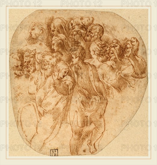 Attributed to Girolamo Mazzola Bedoli, Italian (c. 1500-1569), Figures Studies [recto], pen and brown ink on laid paper