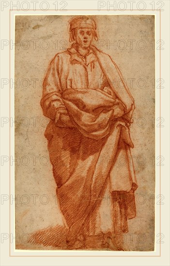 Jacopo Chimenti, Italian (c. 1554-1610), Standing Man, red chalk on laid paper