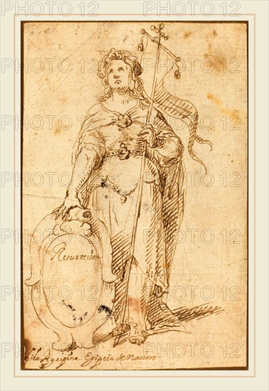 Spanish 17th Century, Egyptian Sibyl, pen and brown ink on laid paper