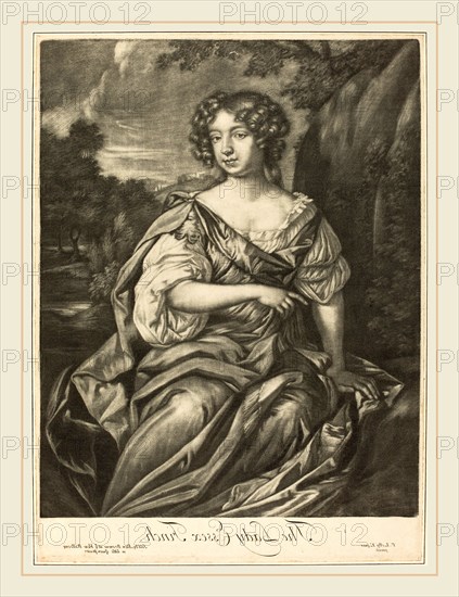 Alexander Browne after Sir Peter Lely, British (active late 17th century), The Lady Essex Finch, c. 1680, mezzotint on laid paper (counterproof)